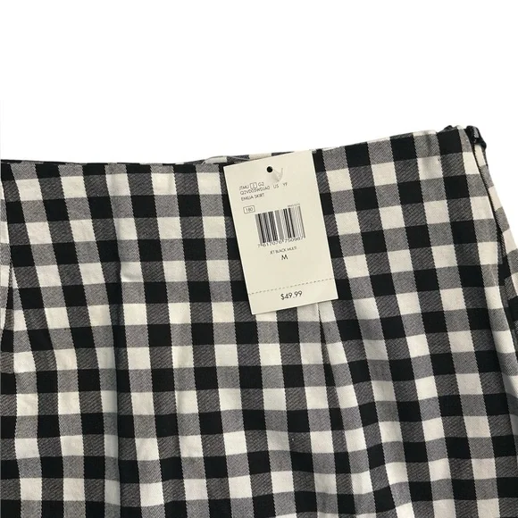 NWT Guess Emilia Gingham Mini Skirt Black White Plaid Size M - Picture 5 of 8